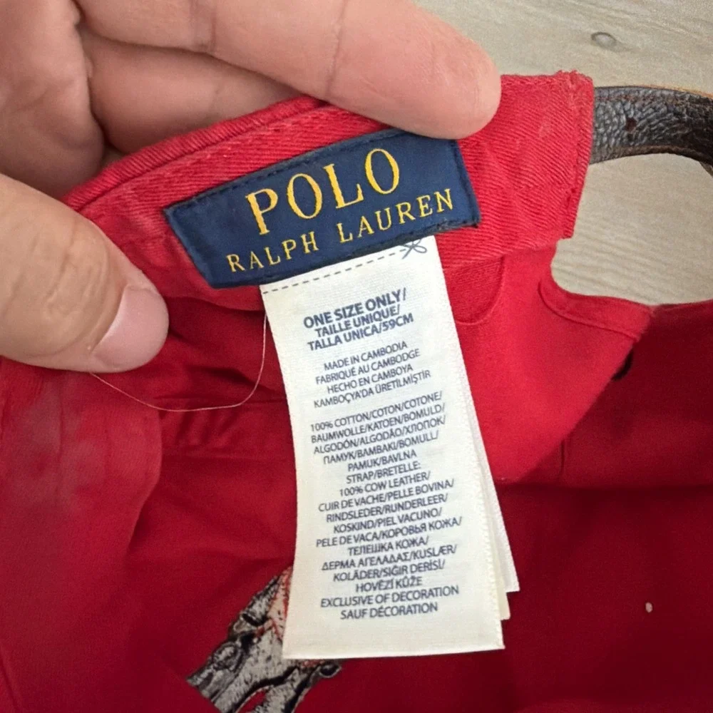 Polo Ralph Lauren Polo Bear Twill Ball Cap Red Tuxedo Bear Scuba Adjustable Hat